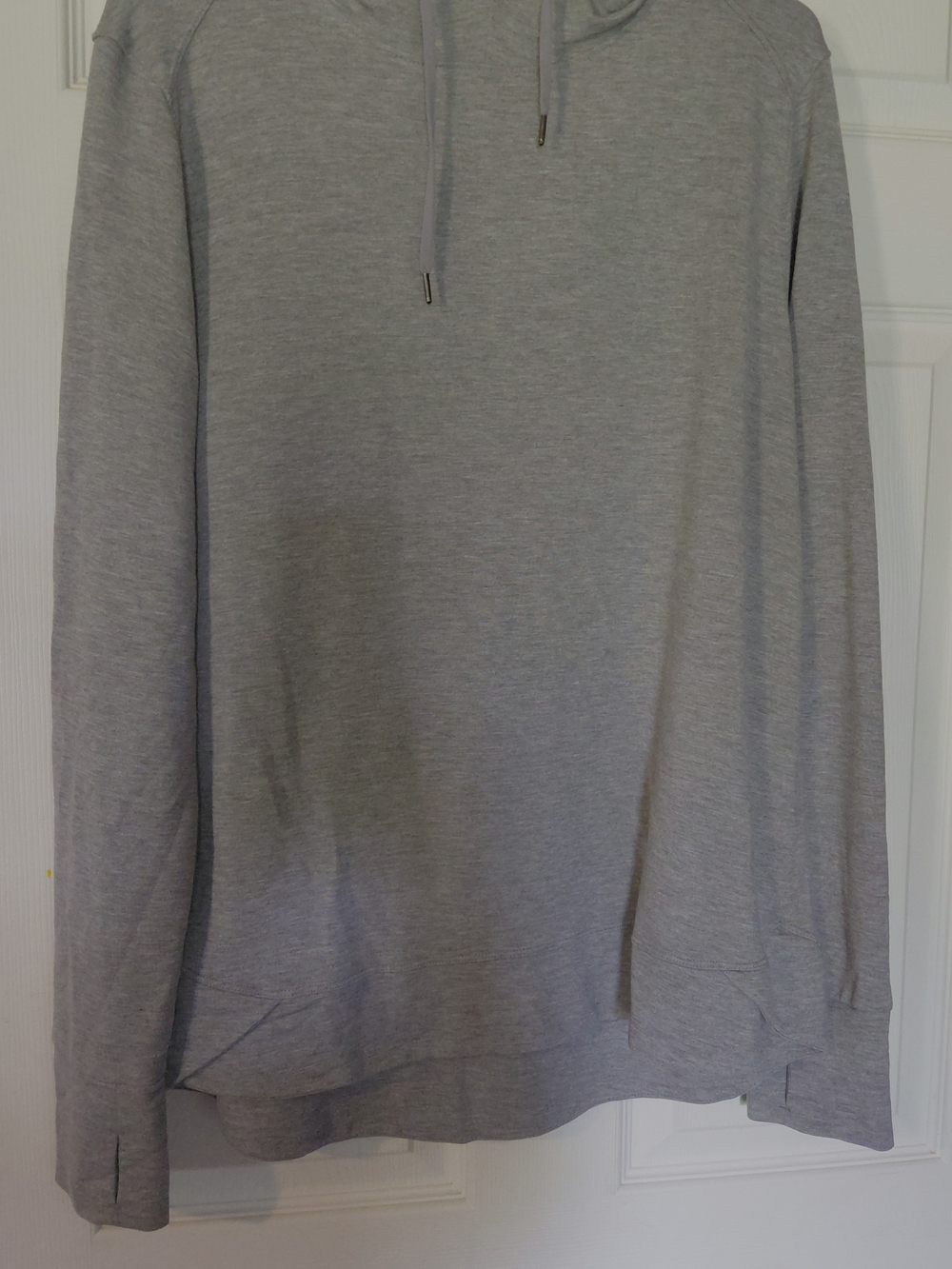 Womens Grey Hooded Pullover Sweatshirt